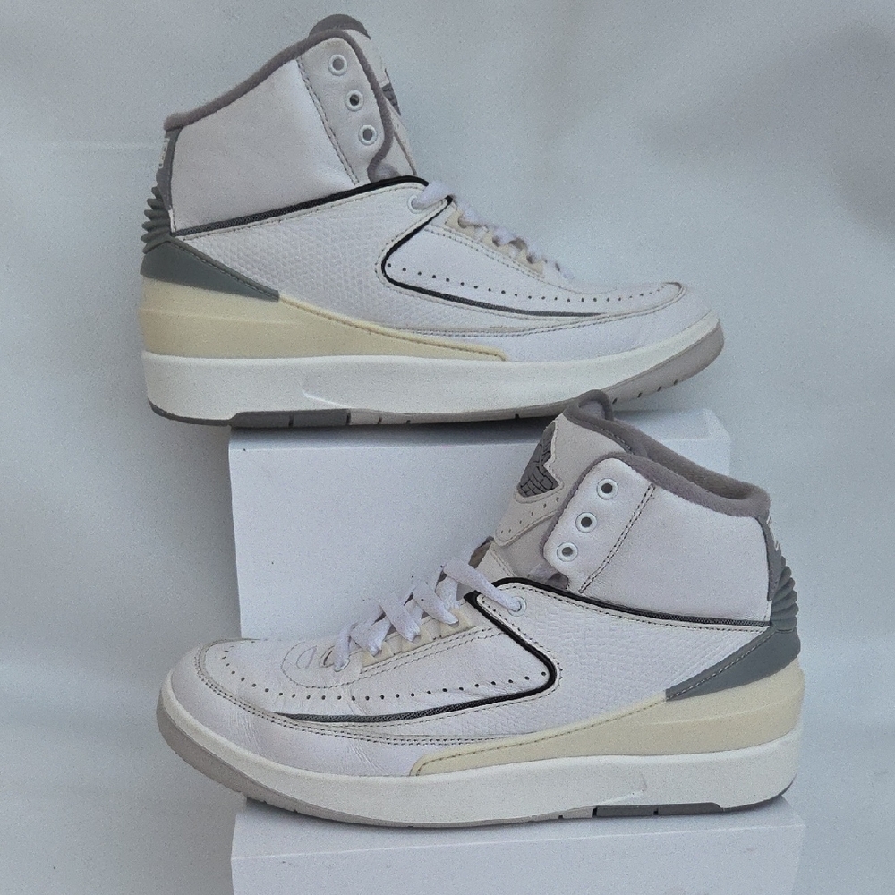 Jordan Kids White and Gray High-Top Sneakers
